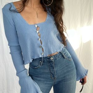 Nasty Gal 90’s inspired blue cardigan